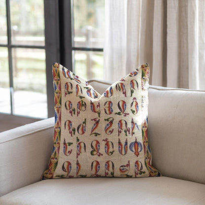 Armenian Alphabet Throw Pillow Set – Abstract Multicolor - timelessbohochic.com