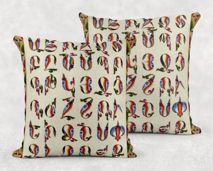 Armenian Alphabet Throw Pillow Set – Abstract Multicolor - timelessbohochic.com