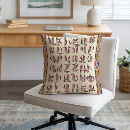 Armenian Alphabet Throw Pillow Set – Abstract Multicolor - timelessbohochic.com