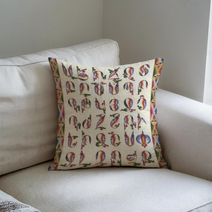 Armenian Alphabet Throw Pillow Set – Abstract Multicolor - timelessbohochic.com