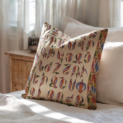 Armenian Alphabet Throw Pillow Set – Abstract Multicolor - timelessbohochic.com
