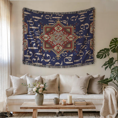 Armenian Alphabet Woven Cotton Blanket Alphabet 3 – Diaspora Heritage Gift