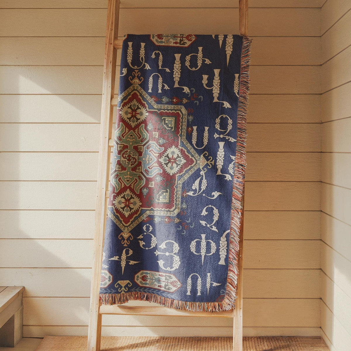 Armenian Alphabet Woven Cotton Blanket Alphabet – Diaspora Heritage Gift - timelessbohochic.com