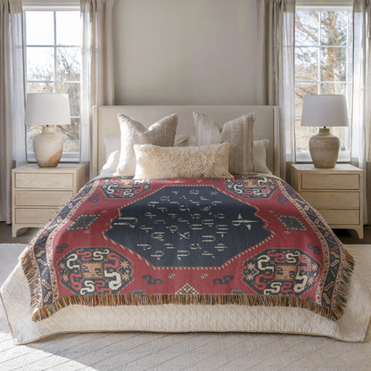 Armenian Alphabet Woven Cotton Blanket Alphabet – Diaspora Heritage Gift - timelessbohochic.com