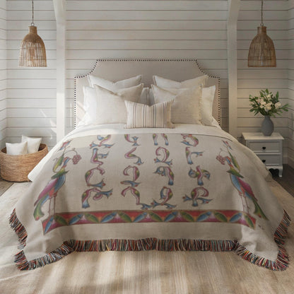 Armenian Alphabet Woven Cotton Blanket Illuminated – Diaspora Heritage Gift - timelessbohochic.com
