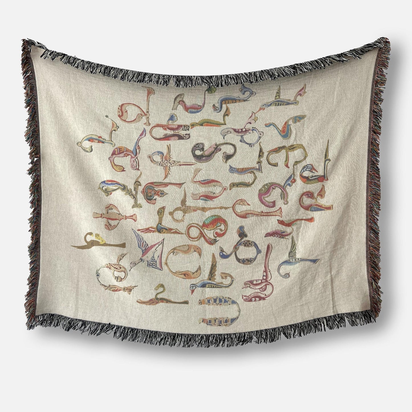 Armenian Alphabet Woven Cotton Blanket Trchnakir – Diaspora Heritage Gift - timelessbohochic.com