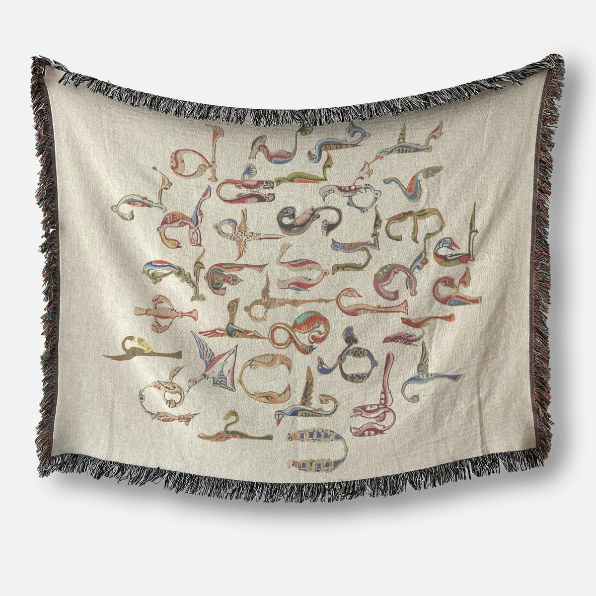 Armenian Alphabet Woven Cotton Blanket Trchnakir – Diaspora Heritage Gift - timelessbohochic.com