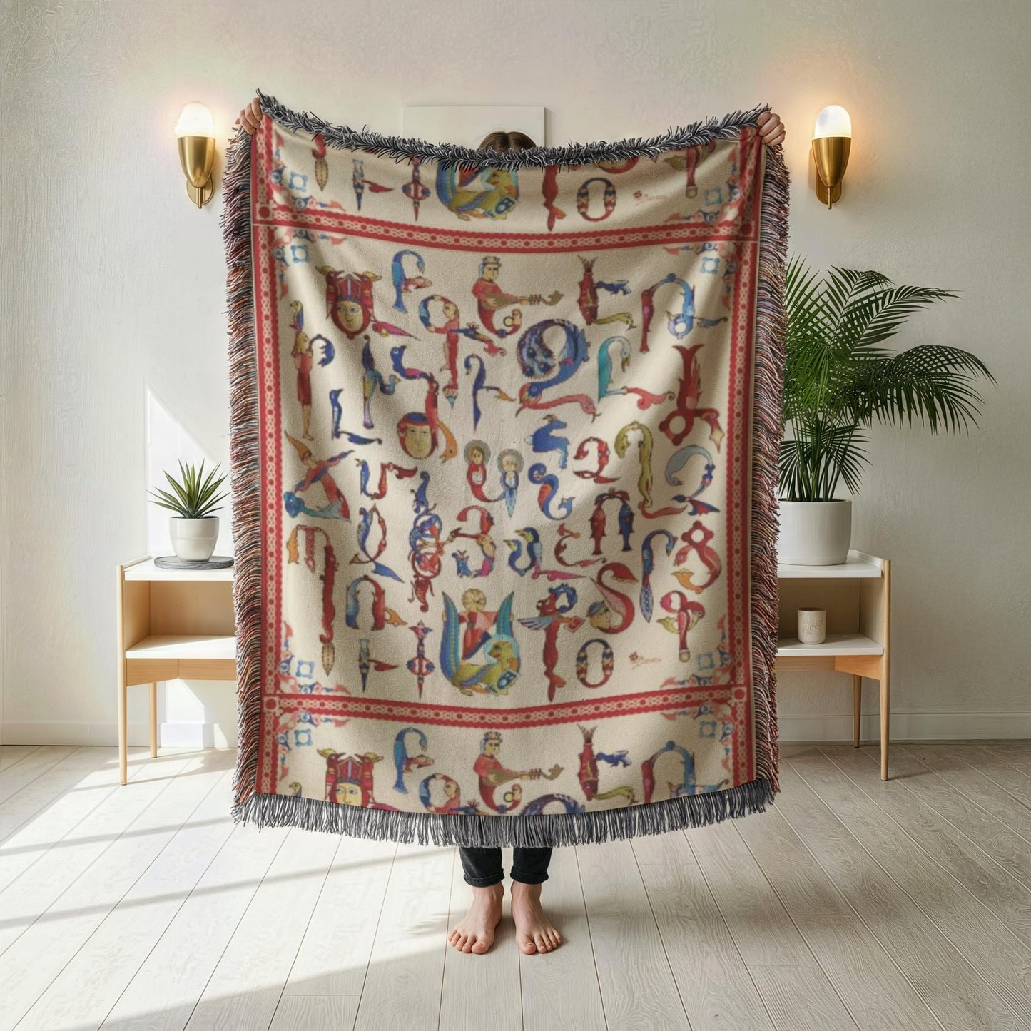 Armenian Alphabet Woven Wall Tapestry – Christening Gift