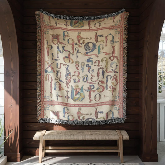 Armenian Alphabet Woven Wall Tapestry – Christening Gift - timelessbohochic.com