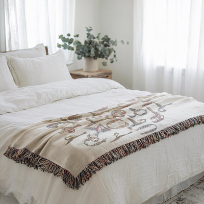 Armenian Alphabet Woven Wall Tapestry – Diaspora Heritage Gift - timelessbohochic.com