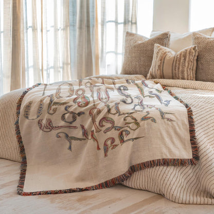 Armenian Alphabet Woven Wall Tapestry – Diaspora Heritage Gift - timelessbohochic.com