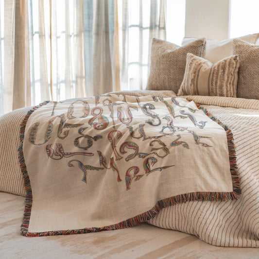 Armenian Alphabet Woven Wall Tapestry – Diaspora Heritage Gift - timelessbohochic.com