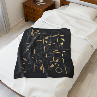 Armenian Black & Gold Alphabet Plush Velveteen Blanket – Diaspora Heritage Gift
