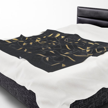 Armenian Black & Gold Alphabet Plush Velveteen Blanket – Diaspora Heritage Gift
