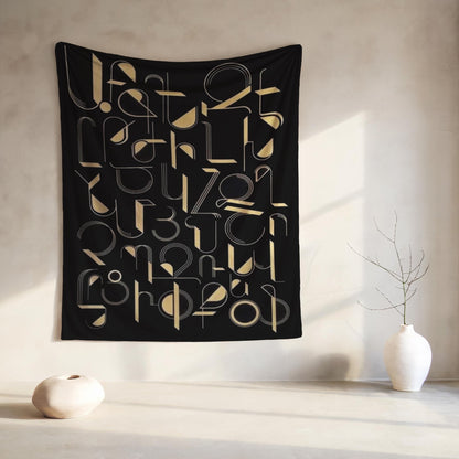 Armenian Black & Gold Alphabet Plush Velveteen Blanket – Diaspora Heritage Gift