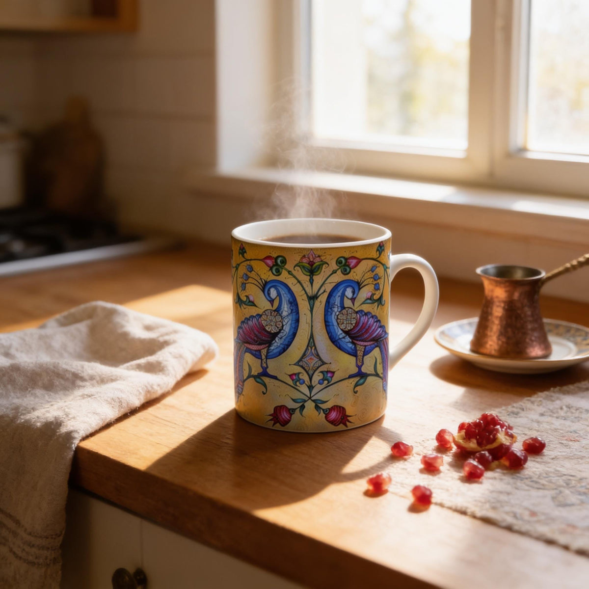 Armenian Blue Bird Ceramic Mug – Diaspora Heritage Gift