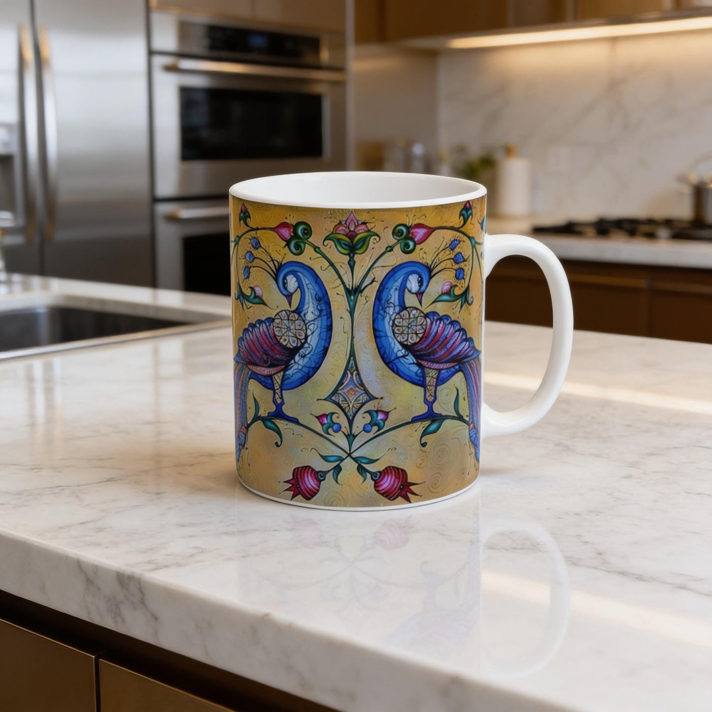 Armenian Blue Bird Ceramic Mug – Diaspora Heritage Gift
