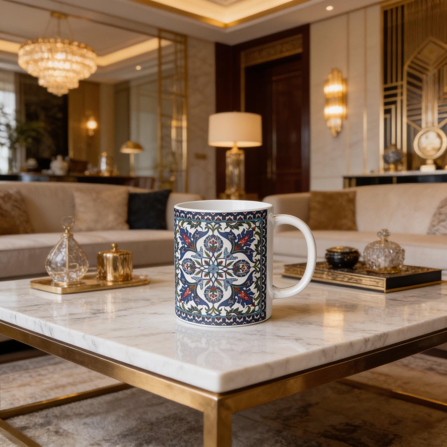 Armenian Blue Monogram Ceramic Mug – Personalised Gift