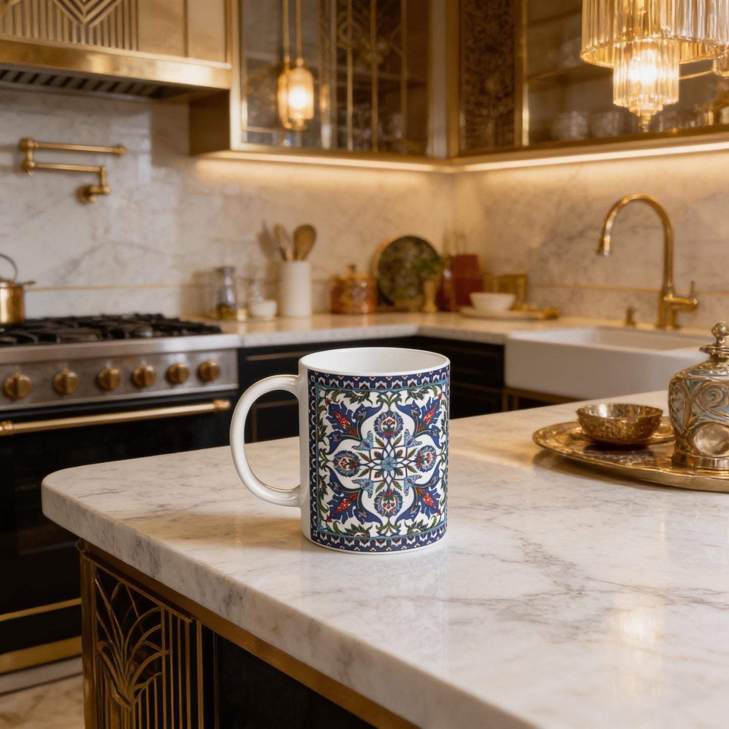 Armenian Blue Monogram Ceramic Mug – Personalised Gift