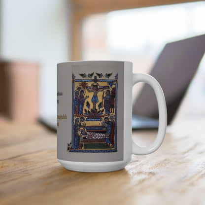 Armenian Crucifixion Illumination Ceramic Mug, Easter Gift - timelessbohochic.com
