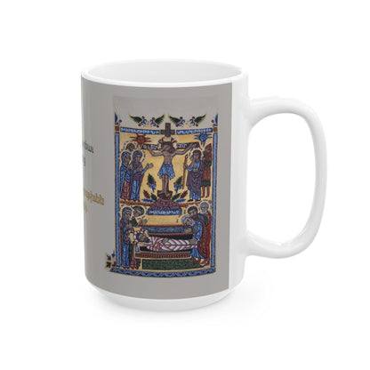 Armenian Crucifixion Illumination Ceramic Mug, Easter Gift - timelessbohochic.com