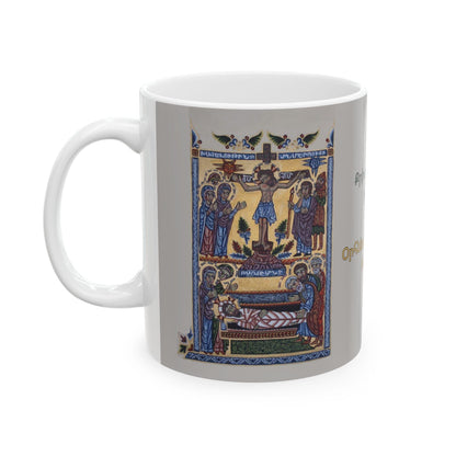 Armenian Crucifixion Illumination Ceramic Mug, Easter Gift - timelessbohochic.com