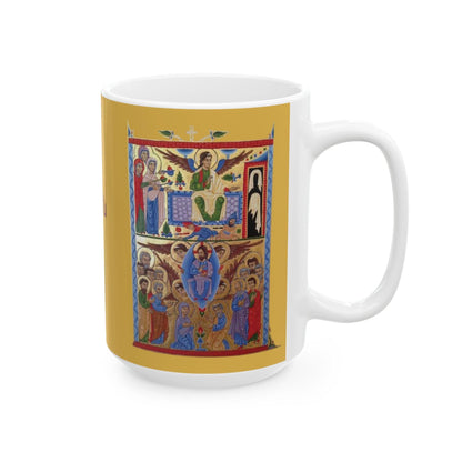 Armenian Easter Ceramic Mug, Hymnal-Style Illustration, Personalized - timelessbohochic.com