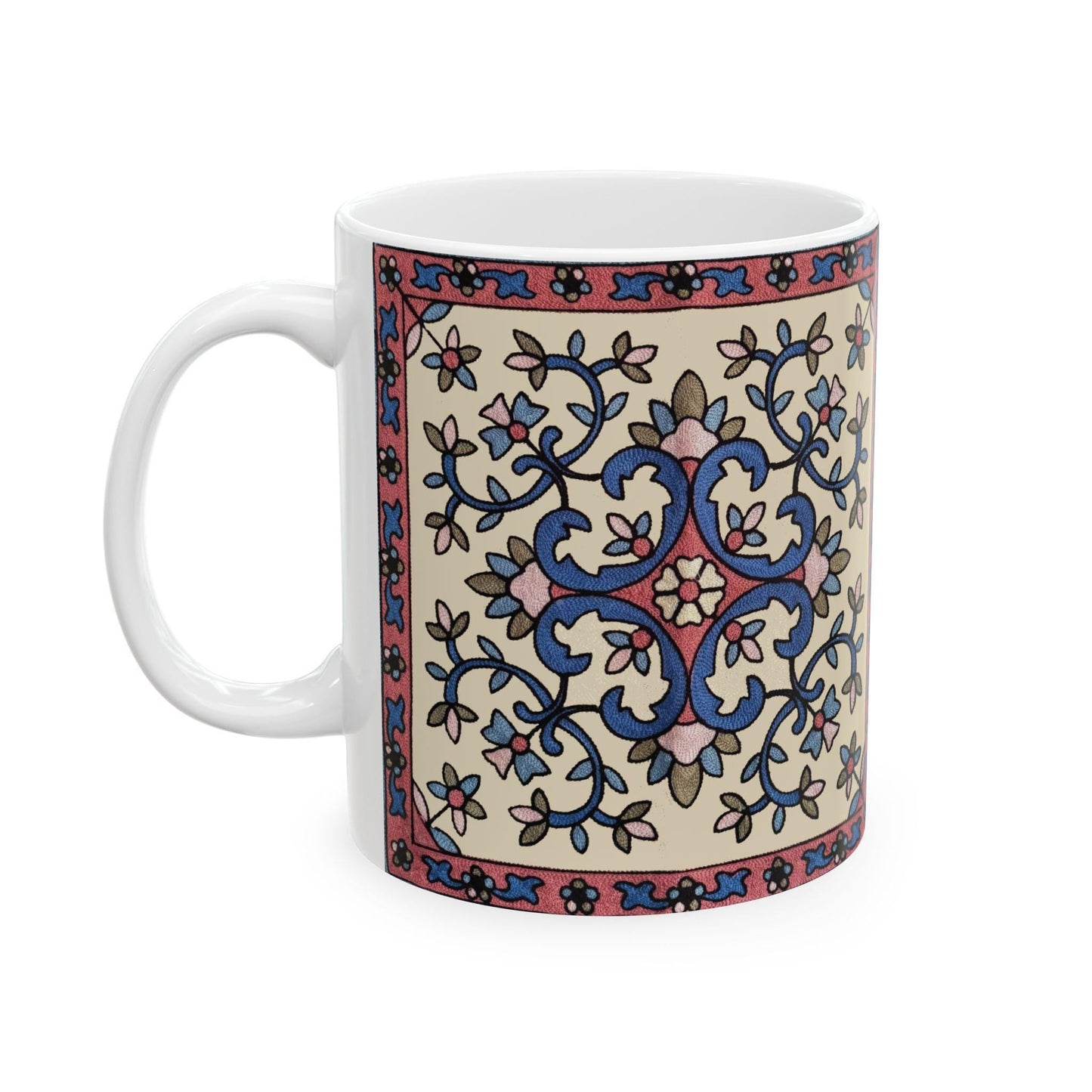 Armenian Floral Pattern Ceramic Mug, 11oz or 15oz, Personalized - timelessbohochic.com