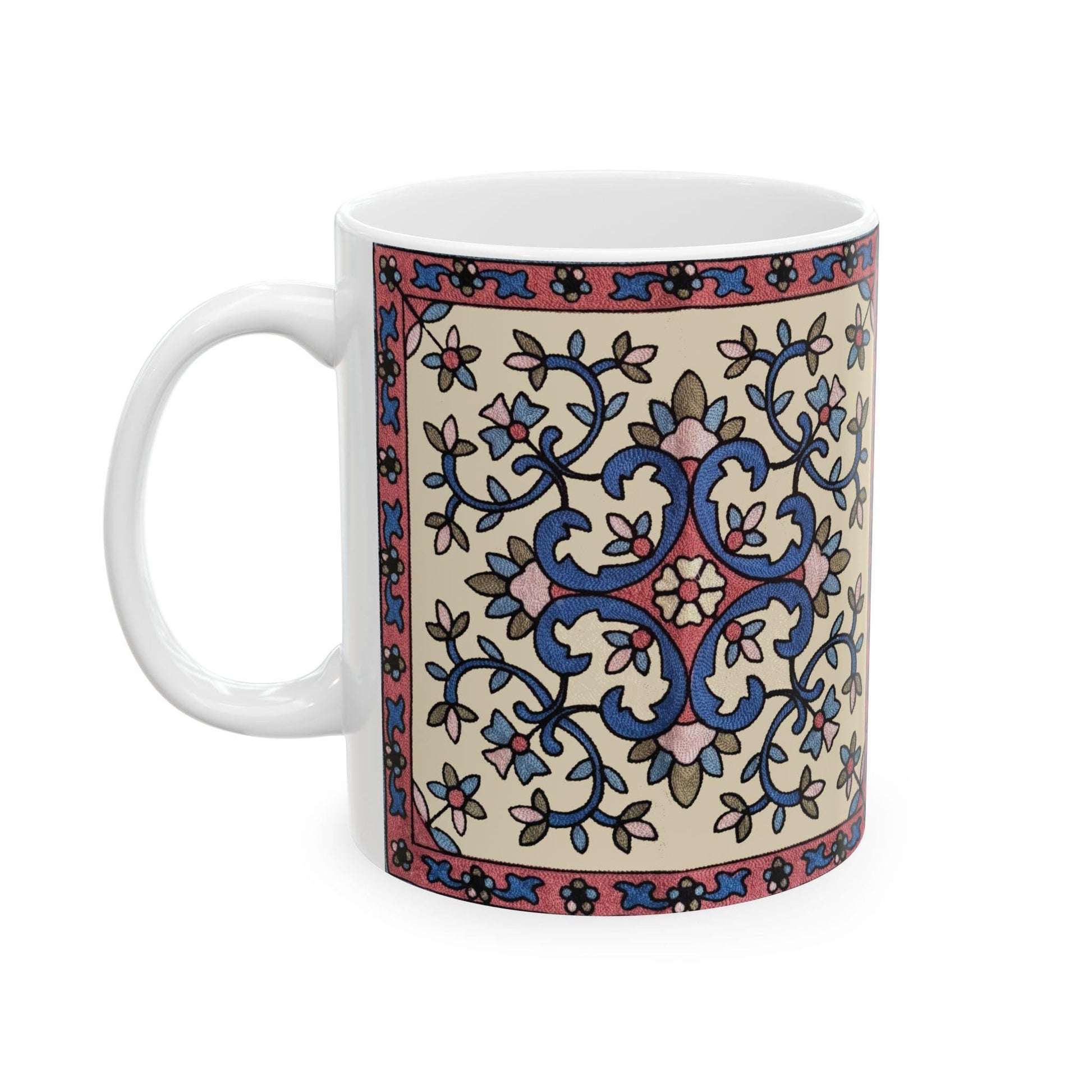 Armenian Floral Pattern Ceramic Mug, 11oz or 15oz, Personalized - timelessbohochic.com