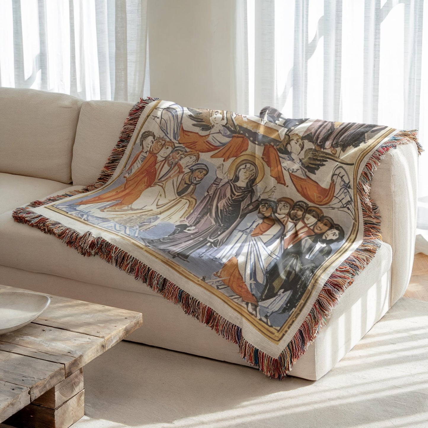 Armenian Lord's Prayer (Hayr Mer) Woven Cotton Blanket Miniature – Diaspora Heritage Gift - timelessbohochic.com