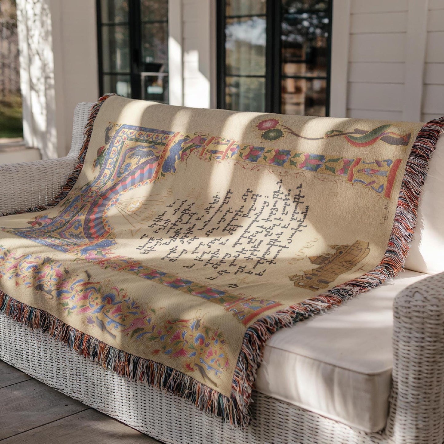 Armenian Lord's Prayer (Hayr Mer) Woven Cotton Blanket Scriptures – Diaspora Heritage Gift - timelessbohochic.com