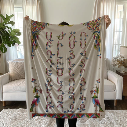 Armenian Monogram Plush Velveteen Blanket – Personalised Gift
