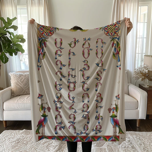 Armenian Monogram Plush Velveteen Blanket – Personalised Gift - timelessbohochic.com