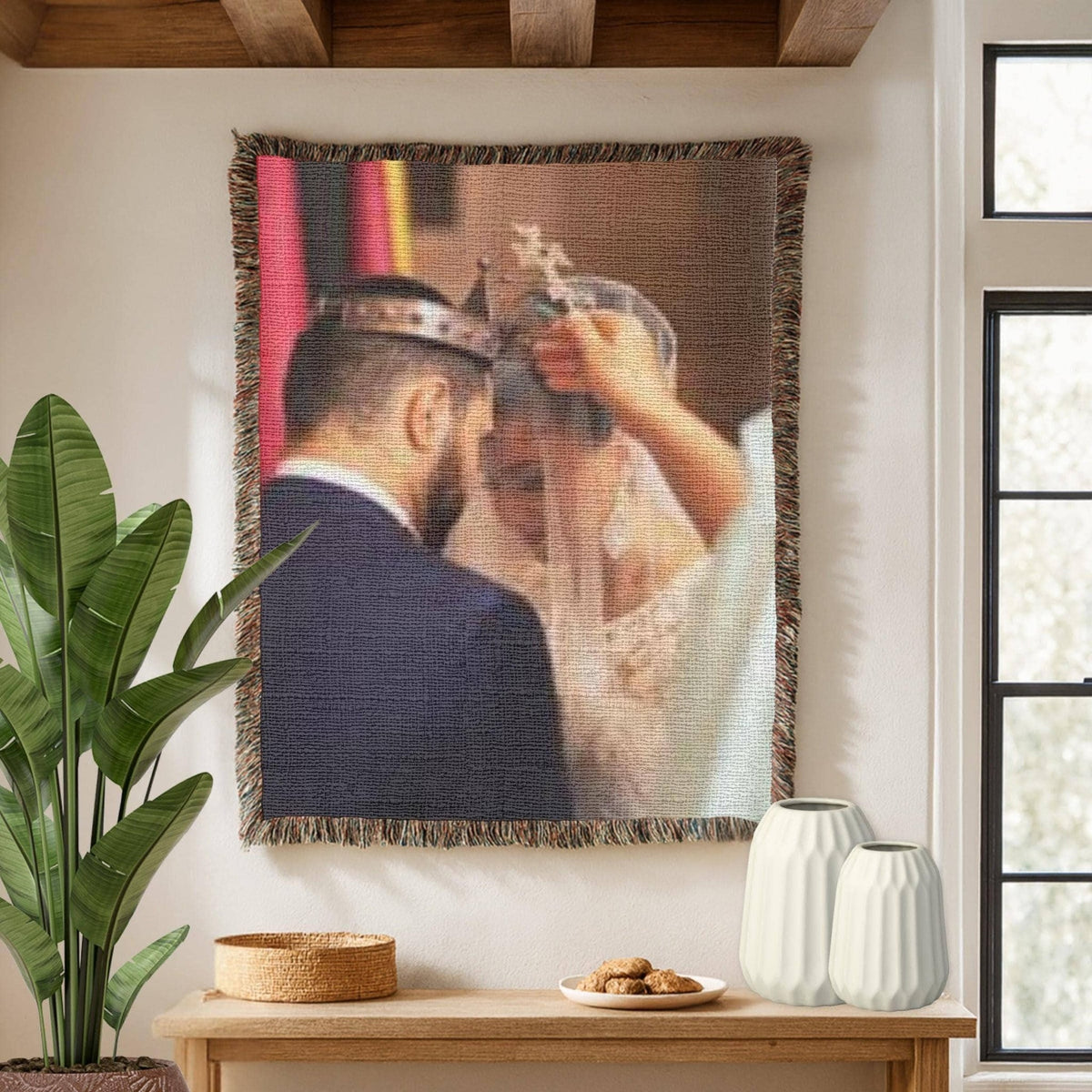 Armenian Monogram Woven Wall Tapestry Custom – Wedding Keepsake