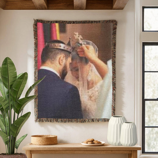Armenian Monogram Woven Wall Tapestry Custom – Wedding Keepsake - timelessbohochic.com