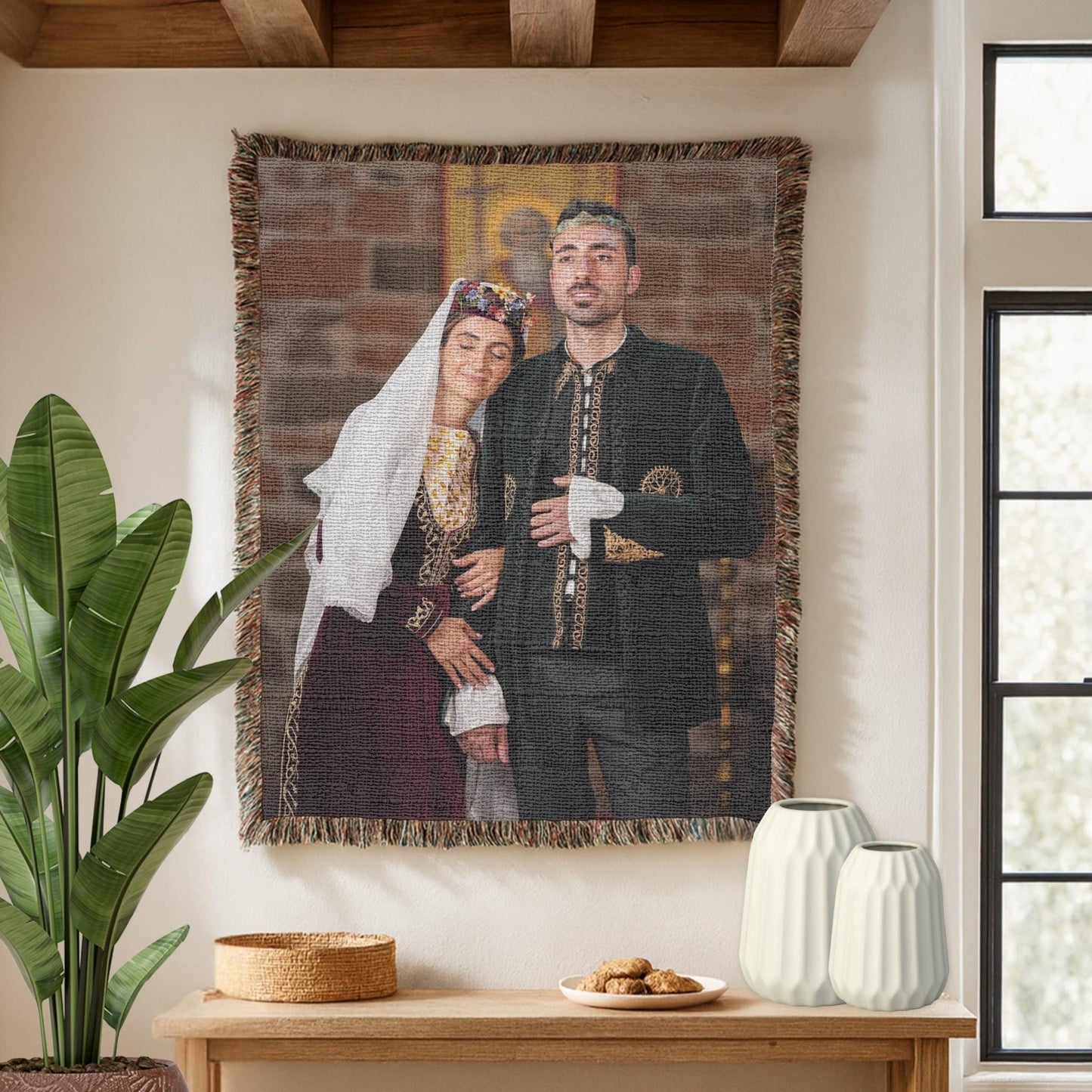 Armenian Monogram Woven Wall Tapestry Custom – Wedding Keepsake