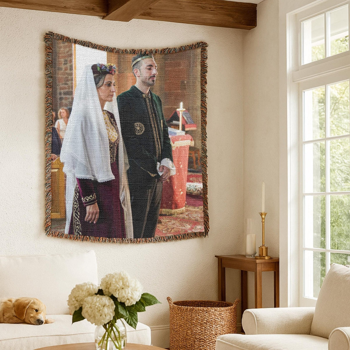Armenian Monogram Woven Wall Tapestry Custom – Wedding Keepsake
