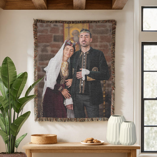 Armenian Monogram Woven Wall Tapestry Wedding – Wedding Keepsake - timelessbohochic.com