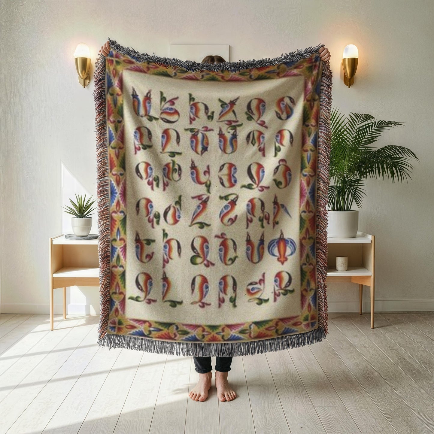 Armenian Multicolor Monogram Woven Wall Tapestry – Personalised Gift - timelessbohochic.com