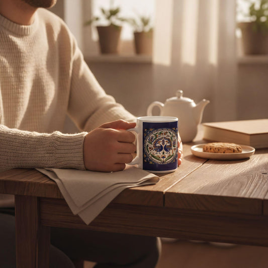 Armenian Navy Monogram Ceramic Mug – Personalised Gift - timelessbohochic.com