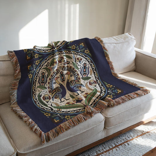Armenian Ornamental Woven Cotton Blanket – Diaspora Heritage Gift - timelessbohochic.com