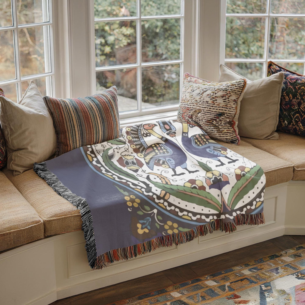 Armenian Ornamental Woven Cotton Blanket – Diaspora Heritage Gift - timelessbohochic.com