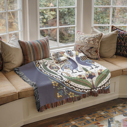 Armenian Ornamental Woven Cotton Blanket – Diaspora Heritage Gift - timelessbohochic.com