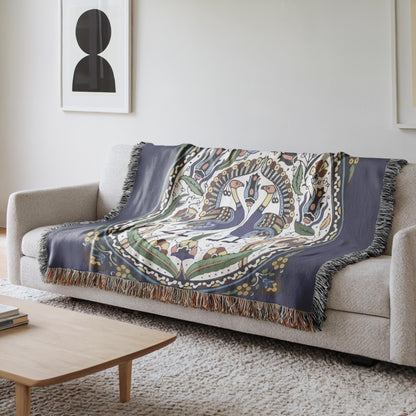 Armenian Ornamental Woven Cotton Blanket – Diaspora Heritage Gift - timelessbohochic.com