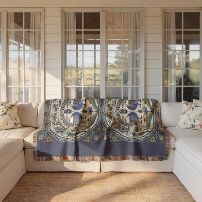 Armenian Ornamental Woven Cotton Blanket – Diaspora Heritage Gift - timelessbohochic.com