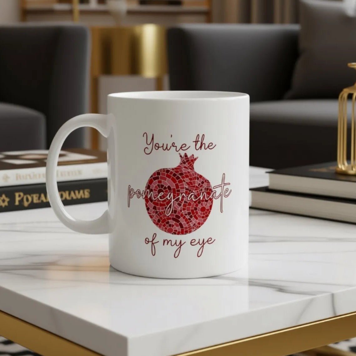 Armenian Pomegranate Ceramic Mug with Saying, Personalized - timelessbohochic.com