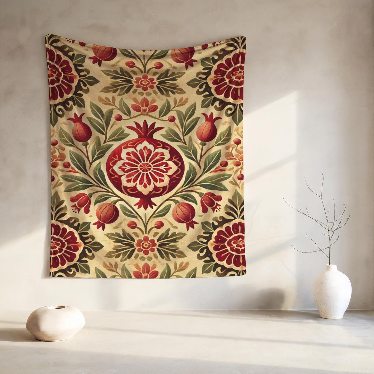 Armenian Pomegranate Plush Velveteen Blanket – Armenian Christmas Gift