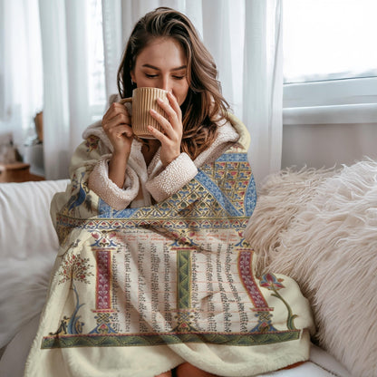Armenian Sacred Scene Plush Velveteen Blanket Prayer – Diaspora Heritage Gift - timelessbohochic.com