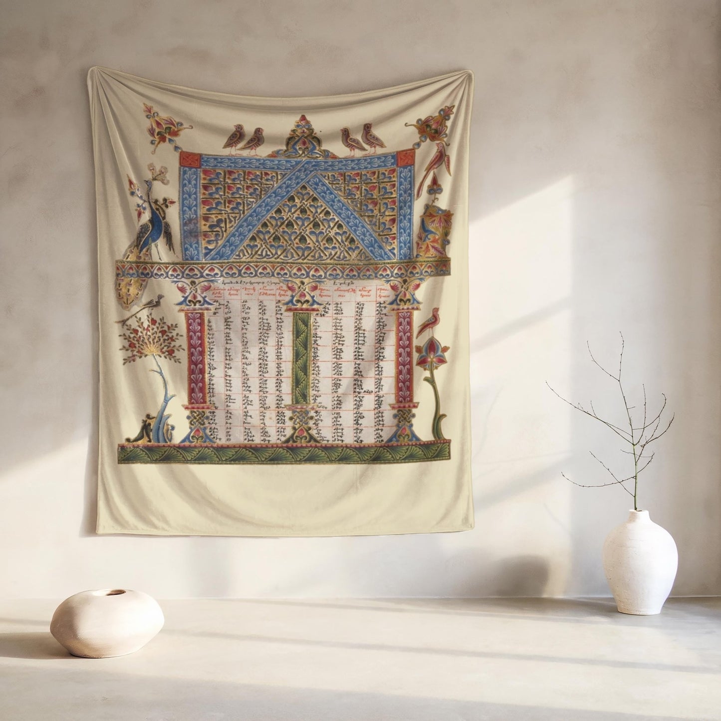Armenian Sacred Scene Plush Velveteen Blanket Prayer – Diaspora Heritage Gift - timelessbohochic.com