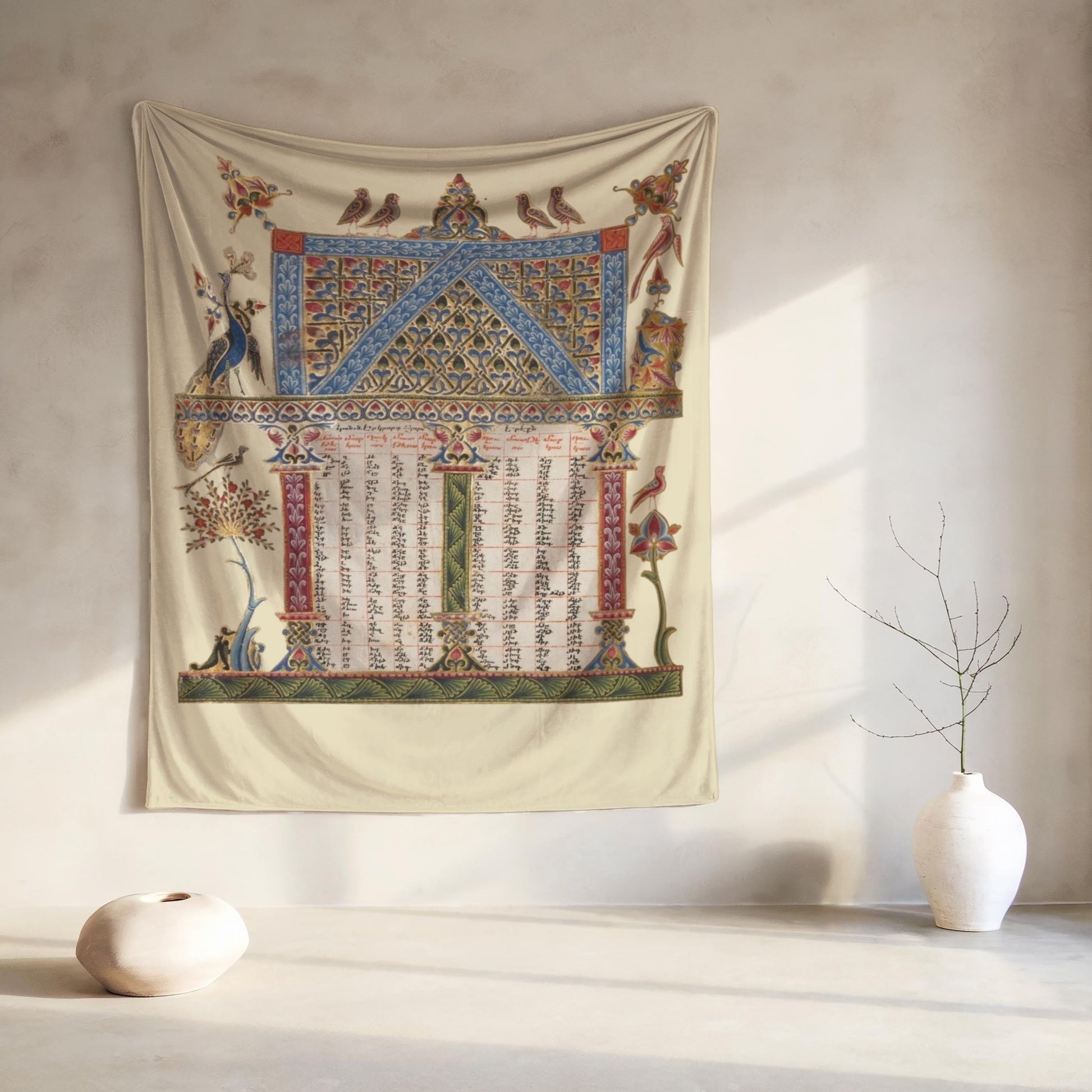 Armenian Sacred Scene Plush Velveteen Blanket Prayer – Diaspora Heritage Gift - timelessbohochic.com